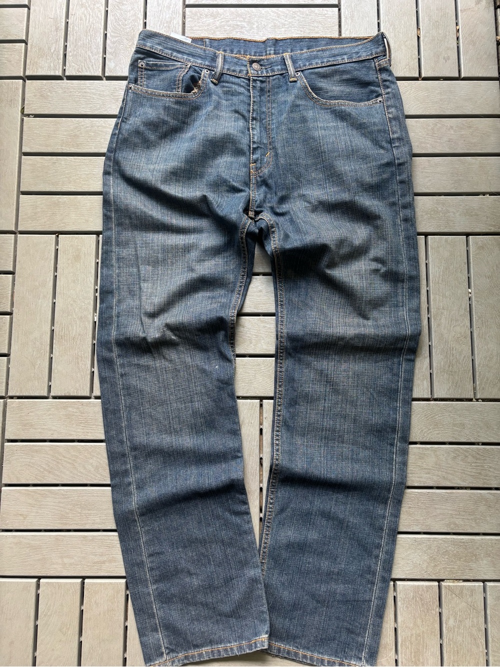 Levi's  505 Straight Jeans in Dark Blue Denim
